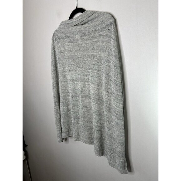 Talbots Sweater Poncho Womens Linen Blend Cowl Neck Shawl Gray Size Small - Picture 5 of 10